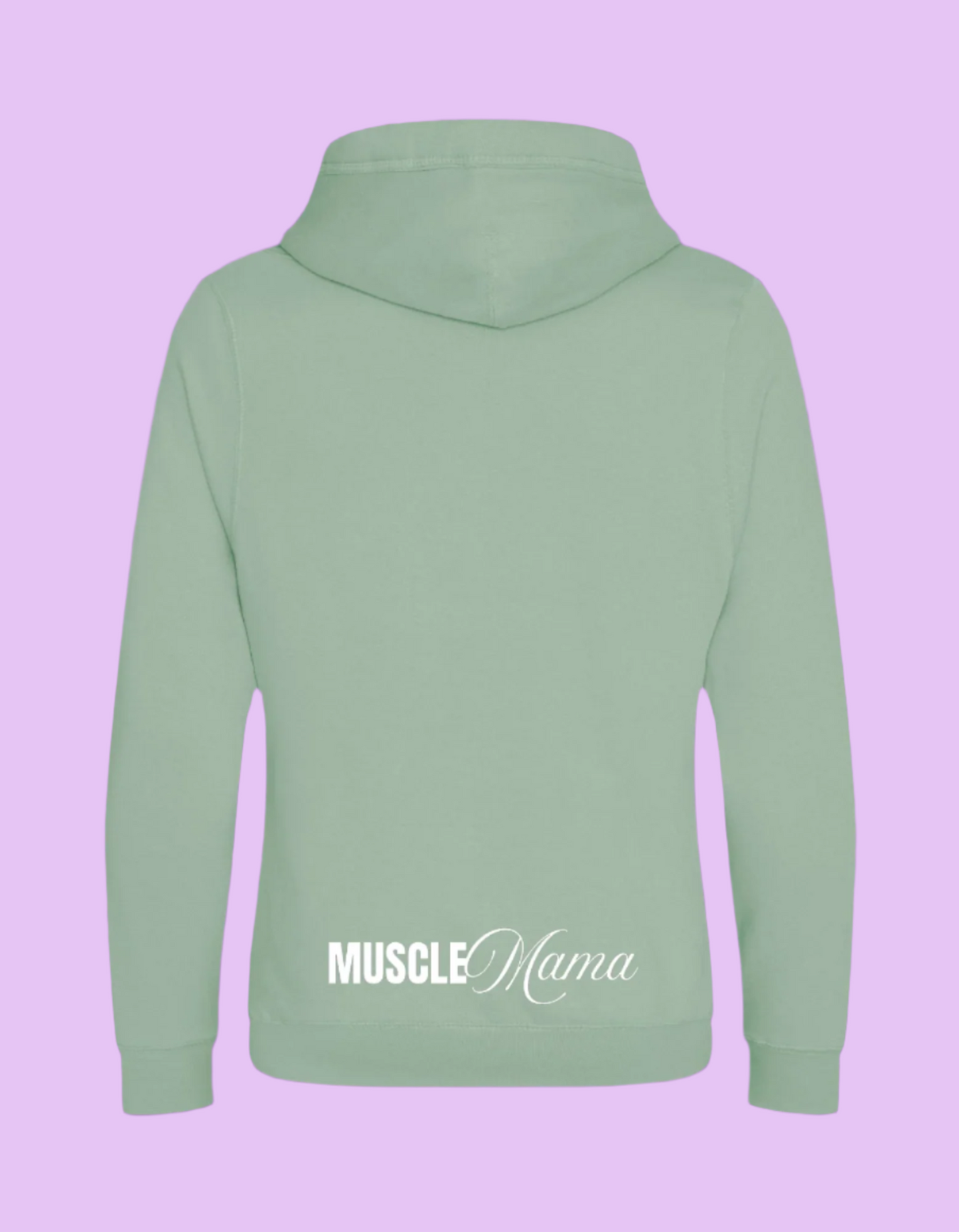 Dusty Green Cross Neck Hoody with Logo and Print